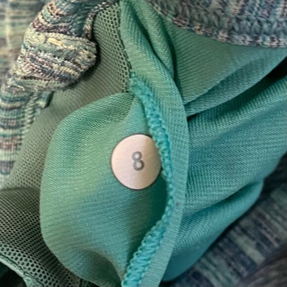 Lululemon Power Y Tank Top Space Dye Camo Alberta Lake Fresh Teal Size 8 - Picture 5 of 6